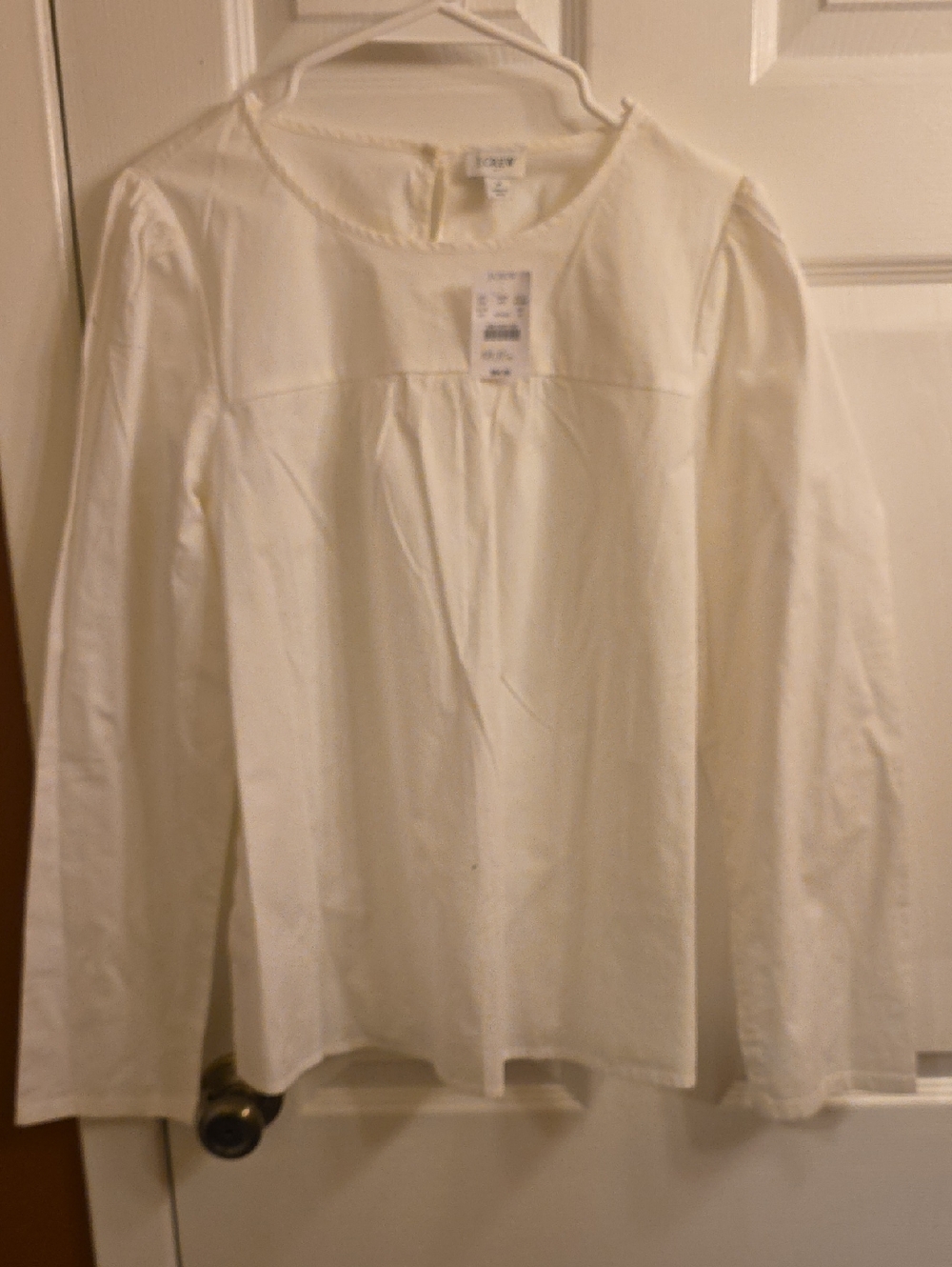 J. Crew Cream Long-Sleeve Blouse